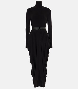 Draped turtleneck midi dress | Norma Kamali