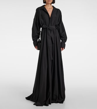 slim fit dress slacks AZURA Flowing Floral Maxi Shirt Dress