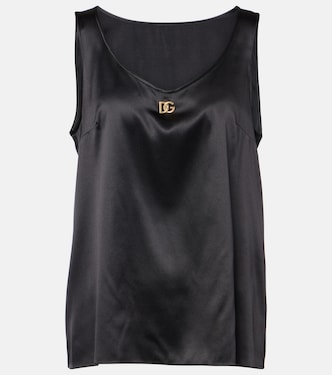 DG silk-blend satin tank top | Dolce&Gabbana