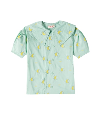 Midnight Sun embroidered cotton dress | Tinycottons