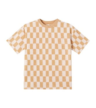 Checked cotton-blend jersey T-shirt | Rylee + Cru
