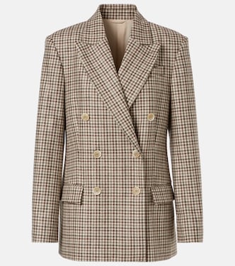 Blazer en laine vierge à carreaux | Brunello Cucinelli