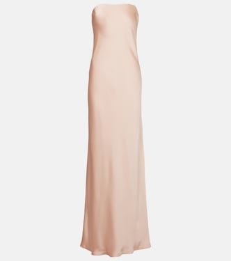 Strapless crêpe satin maxi dress | Norma Kamali