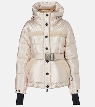 Mondim shearling-trimmed hooded down ski jacket | Moncler Grenoble
