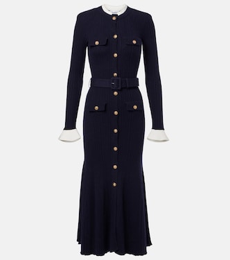 Ribbed-knit midi dress | Self-Portrait