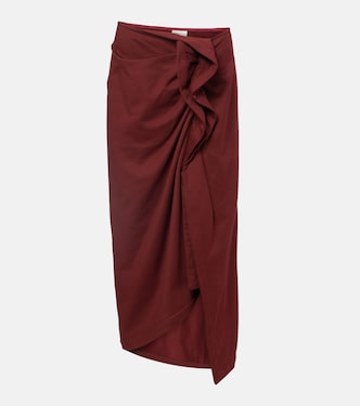 Ruffled cotton midi skirt | Dries Van Noten
