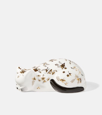 Cat floral ceramic decorative object | Fornasetti