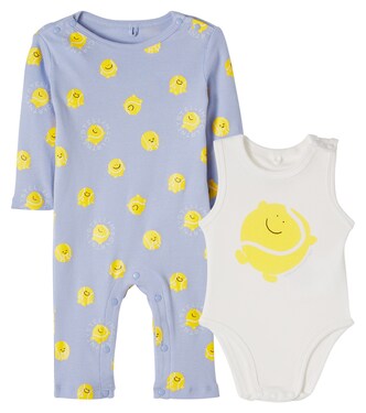 Baby printed cotton bodysuit and onesie set | Stella McCartney Kids