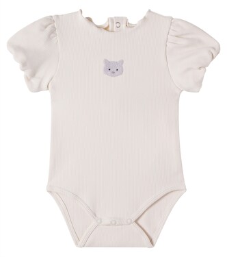 Baby Nowie embroidered cotton-blend bodysuit | Donsje