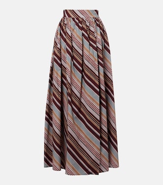 Striped cotton-blend maxi skirt | Adriana Degreas