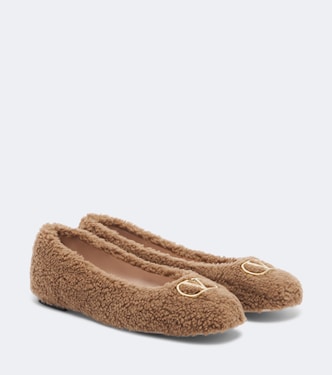 VLogo teddy ballet flats | Valentino Garavani