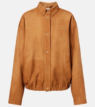 Suede blouson jacket | Miu Miu