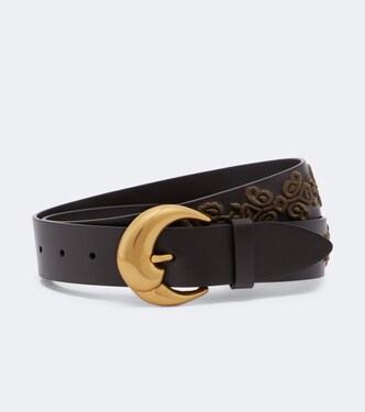 Embroidered leather belt | Etro