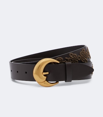Embroidered leather belt | Etro