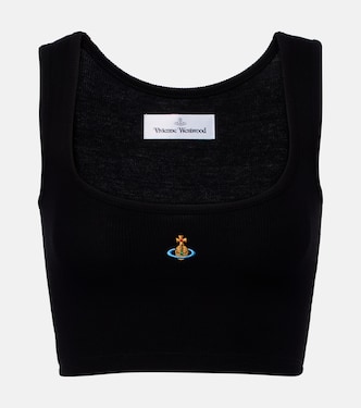 Orb ribbed-knit jersey crop top | Vivienne Westwood
