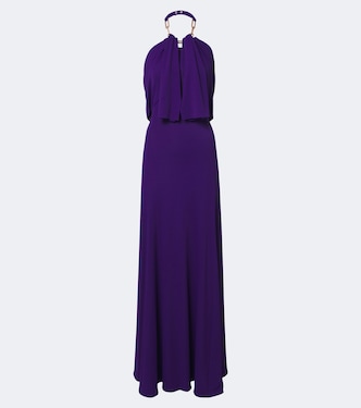 x Dinh Van embellished crêpe halterneck gown | Rabanne
