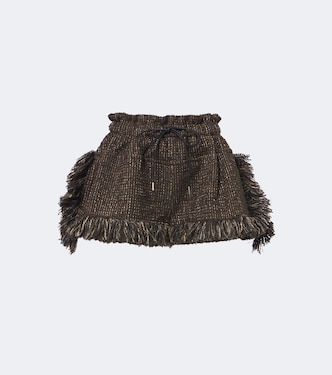 Fringed wool-blend tweed shorts | Sacai