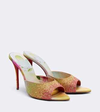 Mules Miss Z de crepé satén adornados | Christian Louboutin