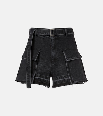 Belted denim shorts | Sacai