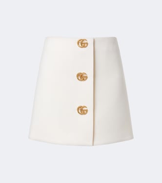 Double G wool crêpe miniskirt  | Gucci
