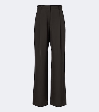 Pantaloni a gamba larga Lowe in lana vergine | The Row