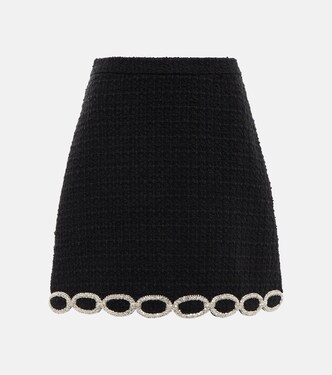 Minifalda de tweed adornada | Valentino