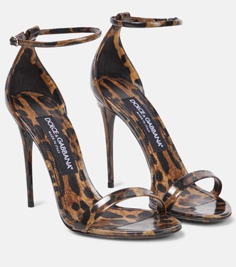 x Kim leopard-print leather sandals | Dolce&Gabbana