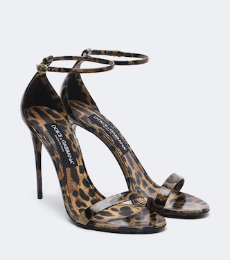 x Kim – Sandales en cuir à motif léopard | Dolce&Gabbana