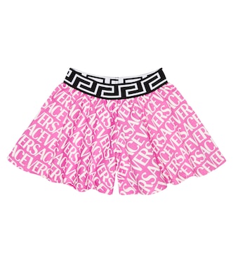 Logo cotton jersey shorts | Versace Kids