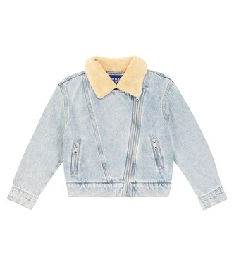 Teddy-trimmed denim biker jacket | Scotch & Soda Kids