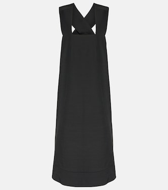Border wool-blend faille midi dress | CO
