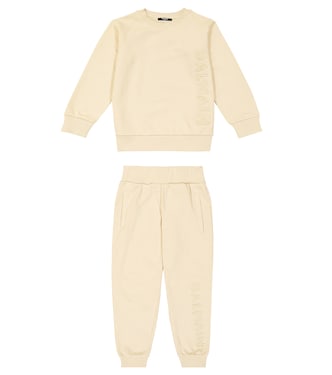 Cotton fleece sweatshirt and sweatpants set | Balmain Kids