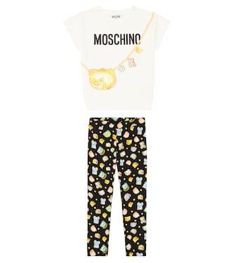 Printed cotton T-shirt and leggings set | Moschino Kids