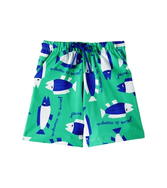 Printed cotton-blend Bermuda shorts  | Fábula