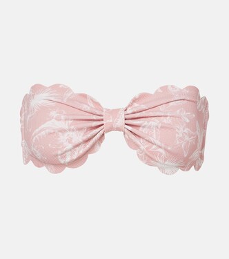 Haut de bikini bandeau Antibes à fleurs | Marysia