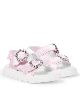 Sandalen aus Satin mit Kristallen | Monnalisa