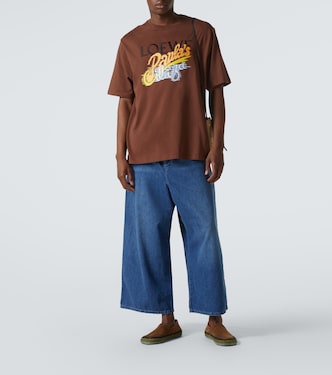Paula's Ibiza printed cotton jersey T-shirt in brown - Loewe