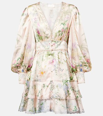 Robe imprimée en soie à cristaux | Camilla