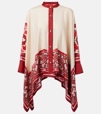 Foulard printed silk twill shirt | La DoubleJ