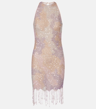 Fringed sequined minidress | Clio Peppiatt