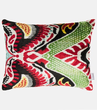 Printed silk and cotton velvet cushion | Les-Ottomans