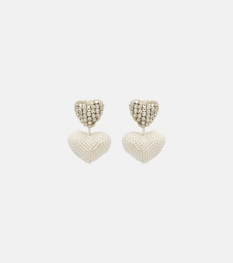 Crystal-embellished clip-on earrings | Oscar de la Renta