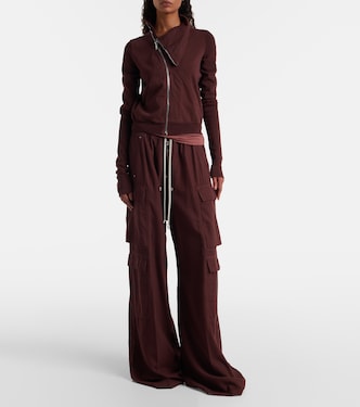DRKSHDW Jumbo Bela cotton flannel cargo pants in burgundy - Rick