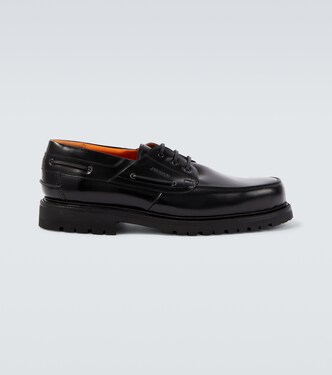 x Heinrich Dinkelacker leather boat shoes in black - Junya x Heinrich Dinkelacker leather boat shoes in black - Junya