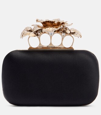 Carnation Knuckle satin clutch | McQueen