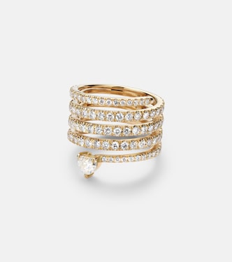 Spiral Heart 18kt gold ring with diamonds | Shay Jewelry