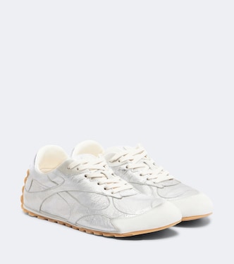 Orbit Flash metallic leather sneakers | Bottega Veneta