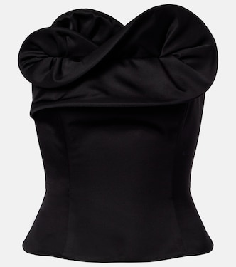 Ruffled wool and silk bustier top | Magda Butrym