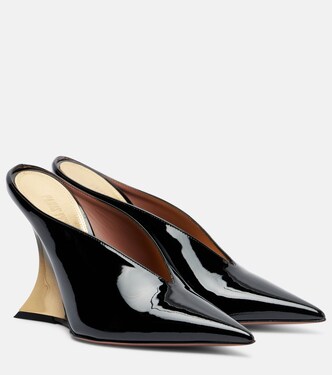 Nina 105 patent leather wedge mules | Paris Texas