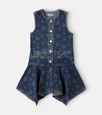 Printed denim dress | Self-Portrait Kids